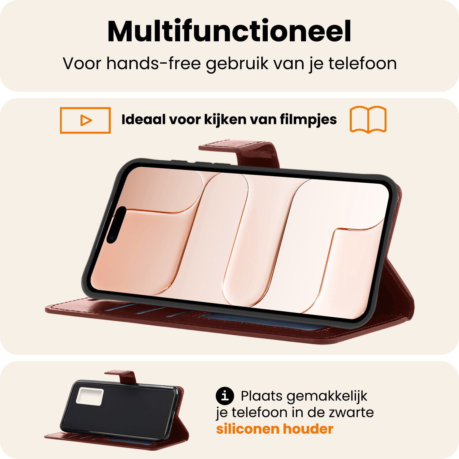 Nomfy Nomfy iPhone Air Hoesje Bookcase - Bruin