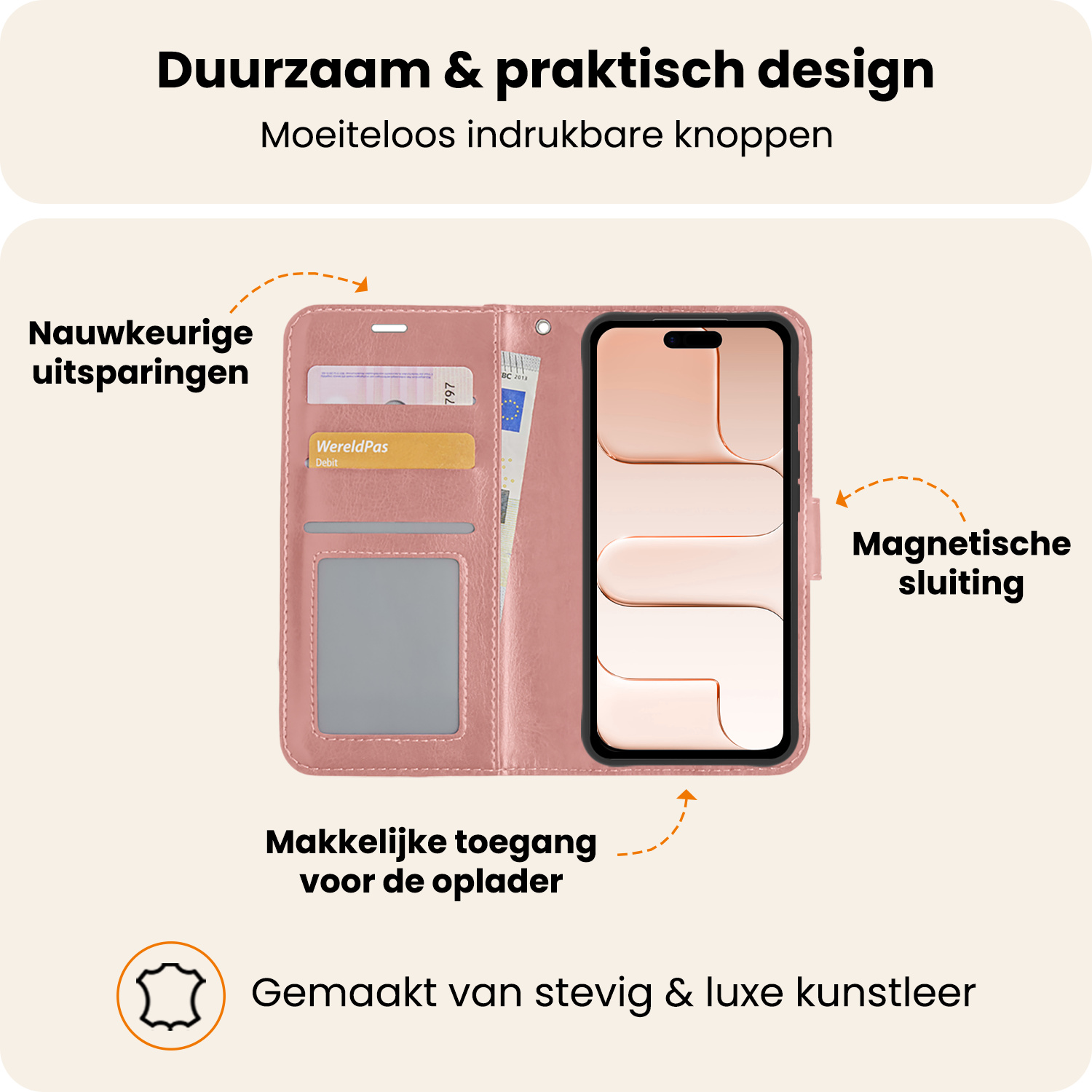 Nomfy Nomfy iPhone Air Hoesje Bookcase - Rose Goud