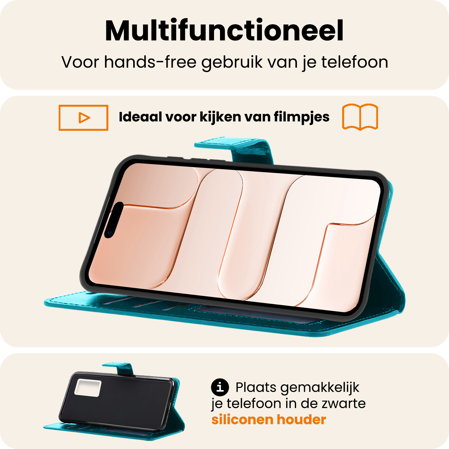 Nomfy Nomfy iPhone Air Hoesje Bookcase - Turquoise