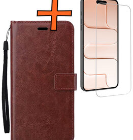 Nomfy Nomfy iPhone Air Hoesje Bookcase Met Screenprotector - Bruin