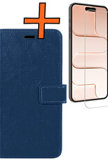 Nomfy Nomfy iPhone Air Hoesje Bookcase Met Screenprotector - Donkerblauw