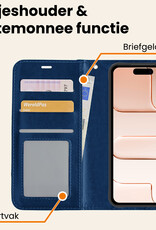 Nomfy Nomfy iPhone Air Hoesje Bookcase Met Screenprotector - Donkerblauw