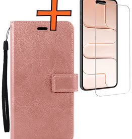 Nomfy Nomfy iPhone Air Hoesje Bookcase Met Screenprotector - Rose Goud