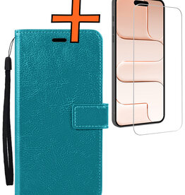 Nomfy Nomfy iPhone Air Hoesje Bookcase Met Screenprotector - Turquoise