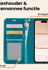 Nomfy Nomfy iPhone Air Hoesje Bookcase Met Screenprotector - Turquoise