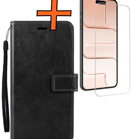 Nomfy Nomfy iPhone Air Hoesje Bookcase Met Screenprotector - Zwart