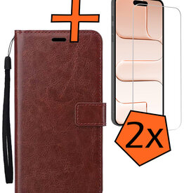 Nomfy Nomfy iPhone Air Hoesje Bookcase Met 2x Screenprotector - Bruin