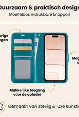 Nomfy Nomfy iPhone Air Hoesje Bookcase Met 2x Screenprotector - Turquoise