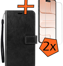 Nomfy Nomfy iPhone Air Hoesje Bookcase Met 2x Screenprotector - Zwart