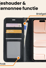 Nomfy Nomfy iPhone Air Hoesje Bookcase Met 2x Screenprotector - Zwart