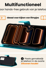 Nomfy Nomfy iPhone 17 Pro Hoesje Bookcase Met Screenprotector - Turquoise