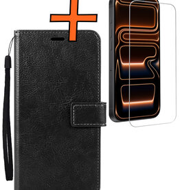 Nomfy Nomfy iPhone 17 Pro Hoesje Bookcase Met Screenprotector - Zwart