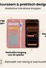 Nomfy Nomfy iPhone 17 Pro Max Hoesje Bookcase Met Screenprotector - Rose Goud