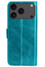 Nomfy Nomfy iPhone 17 Pro Max Hoesje Bookcase Met Screenprotector - Turquoise