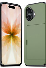 Nomfy Nomfy iPhone 17 Hoesje Pashouder Hard - Donker Groen