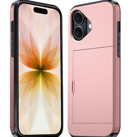 Nomfy Nomfy iPhone 17 Hoesje Pashouder Hard - Rosé Goud
