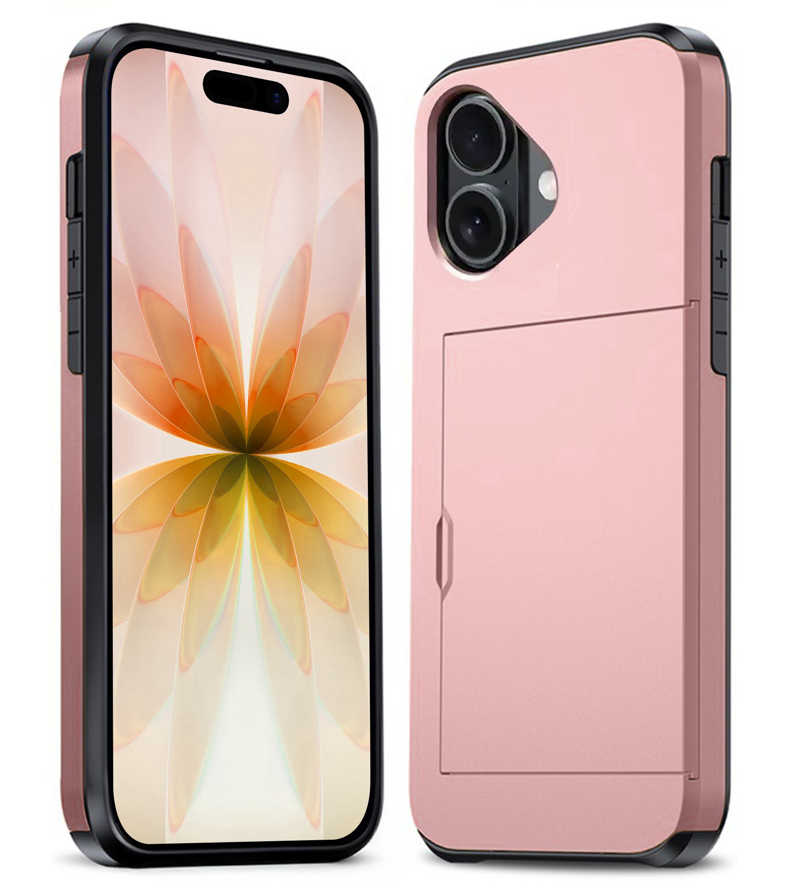 Nomfy Nomfy iPhone 17 Hoesje Pashouder Hard - Rosé Goud
