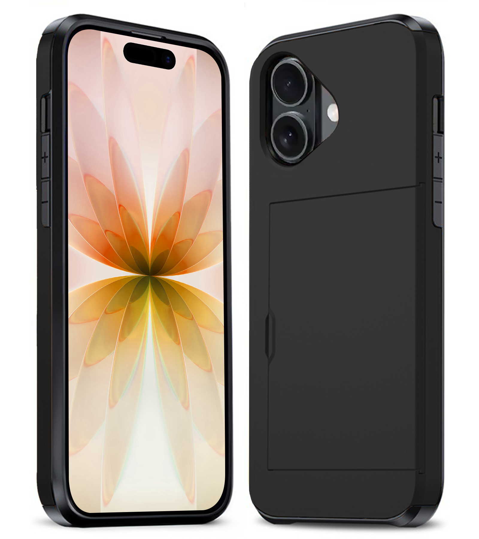 Nomfy Nomfy iPhone 17 Hoesje Pashouder Hard - Zwart