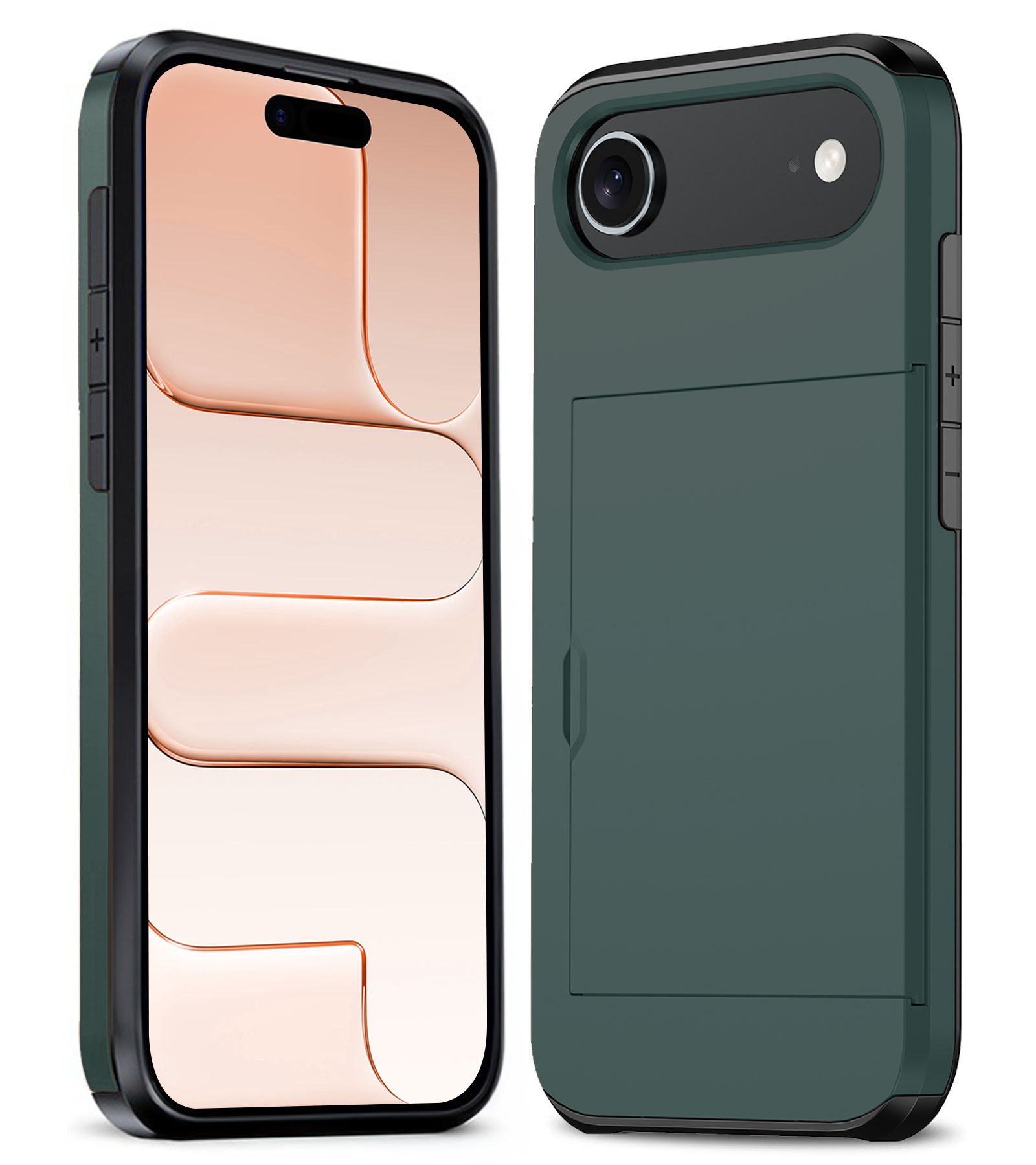 Nomfy Nomfy iPhone Air Hoesje Pashouder Hard - Donker Blauw