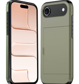 Nomfy Nomfy iPhone Air Hoesje Pashouder Hard - Donker Groen