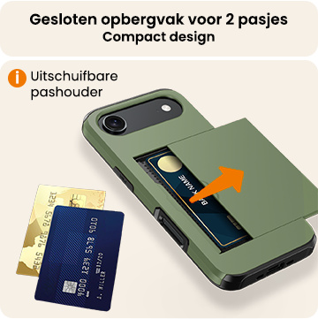 Nomfy Nomfy iPhone Air Hoesje Pashouder Hard - Donker Groen