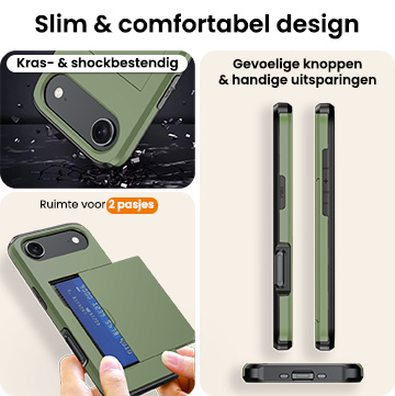Nomfy Nomfy iPhone Air Hoesje Pashouder Hard - Donker Groen