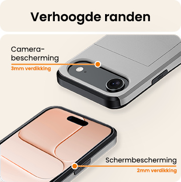 Nomfy Nomfy iPhone Air Hoesje Pashouder Hard - Grijs