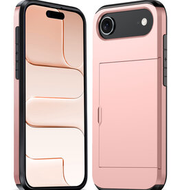 Nomfy Nomfy iPhone Air Hoesje Pashouder Hard - Rosé Goud