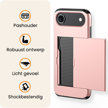 Nomfy Nomfy iPhone Air Hoesje Pashouder Hard - Rosé Goud