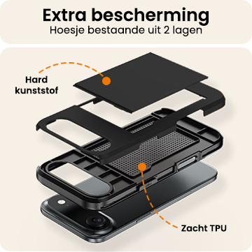 Nomfy Nomfy iPhone Air Hoesje Pashouder Hard - Zwart