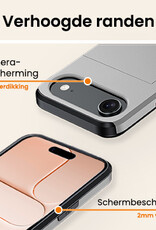 Nomfy Nomfy iPhone Air Hoesje Pashouder Hard Met Screenprotector - Grijs