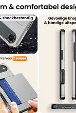 Nomfy Nomfy iPhone Air Hoesje Pashouder Hard Met Screenprotector - Grijs