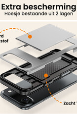 Nomfy Nomfy iPhone Air Hoesje Pashouder Hard Met Screenprotector - Grijs