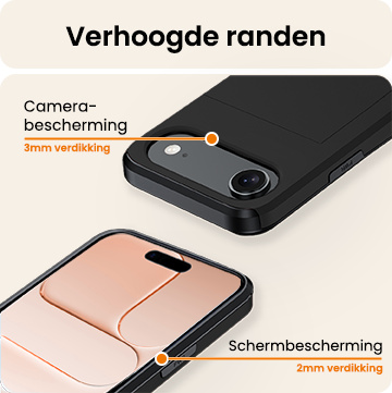 Nomfy Nomfy iPhone Air Hoesje Pashouder Hard Met Screenprotector - Zwart