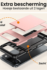 Nomfy Nomfy iPhone Air Hoesje Pashouder Hard Met 2x Screenprotector - Rosé Goud