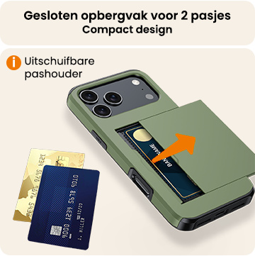 Nomfy Nomfy iPhone 17 Pro Hoesje Pashouder Hard - Donker Groen