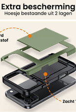 Nomfy Nomfy iPhone 17 Pro Hoesje Pashouder Hard - Donker Groen