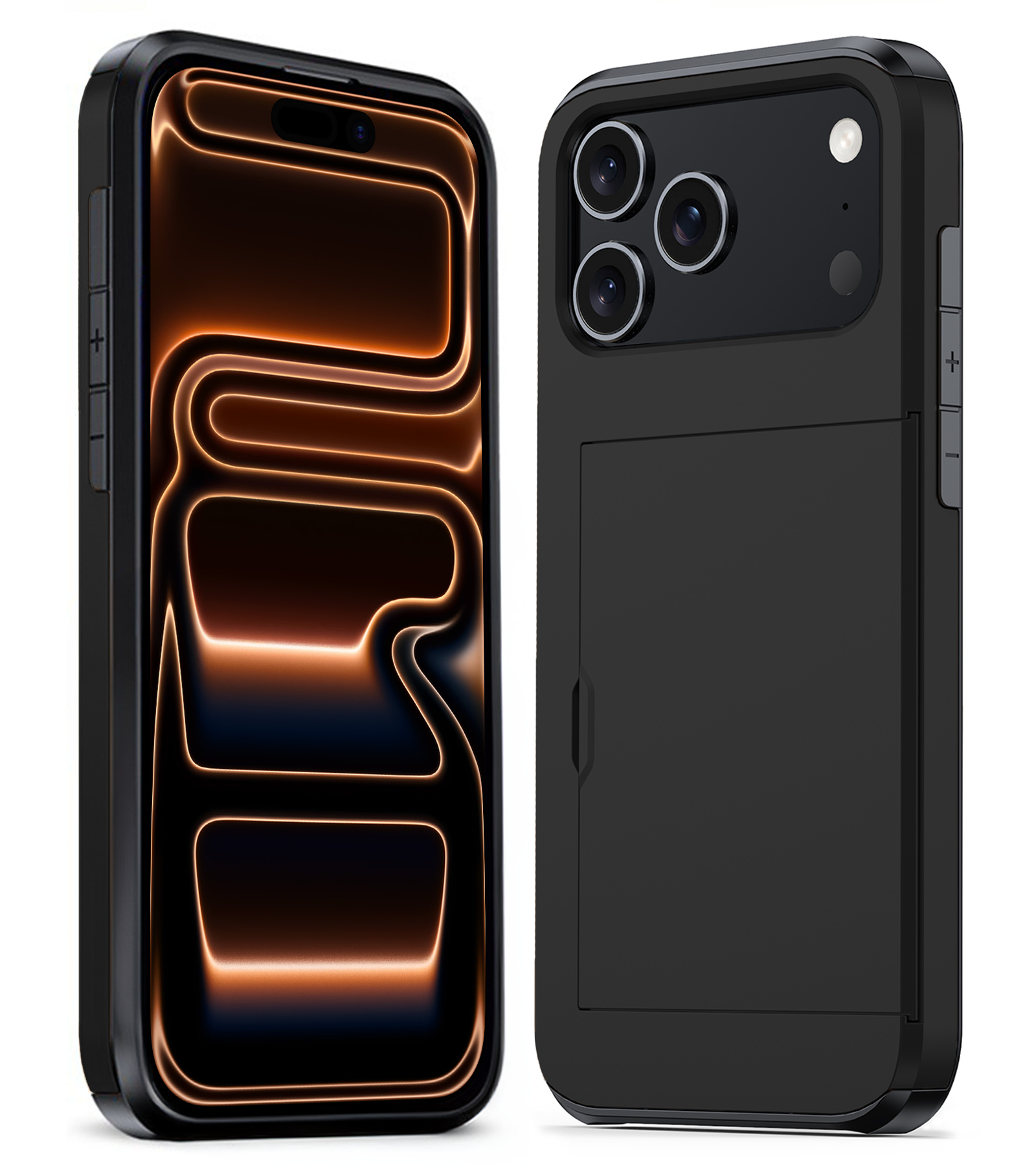 Nomfy Nomfy iPhone 17 Pro Hoesje Pashouder Hard - Zwart