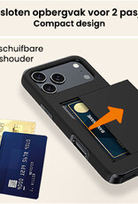 Nomfy Nomfy iPhone 17 Pro Hoesje Pashouder Hard - Zwart
