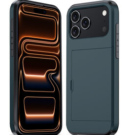 Nomfy Nomfy iPhone 17 Pro Max Hoesje Pashouder Hard - Donker Blauw