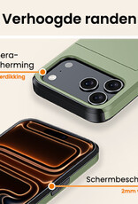 Nomfy Nomfy iPhone 17 Pro Max Hoesje Pashouder Hard - Donker Groen