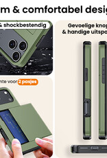 Nomfy Nomfy iPhone 17 Pro Max Hoesje Pashouder Hard - Donker Groen