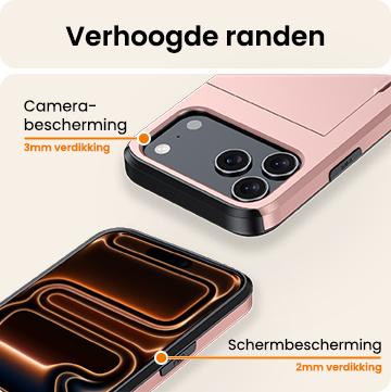 Nomfy Nomfy iPhone 17 Pro Max Hoesje Pashouder Hard - Rosé Goud