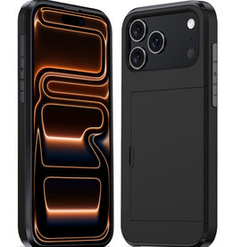 Nomfy Nomfy iPhone 17 Pro Max Hoesje Pashouder Hard - Zwart