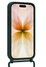 Nomfy Nomfy iPhone 17 Hoesje Pashouder met Koord Met 2x Screenprotector - Donkergroen