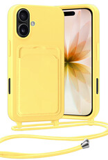 Nomfy Nomfy iPhone 17 Hoesje Pashouder met Koord - Geel