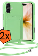 Nomfy Nomfy iPhone 17 Hoesje Pashouder met Koord - Groen - 2 PACK