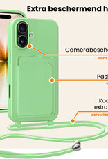 Nomfy Nomfy iPhone 17 Hoesje Pashouder met Koord - Groen - 2 PACK