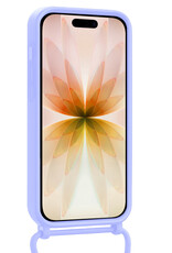 Nomfy Nomfy iPhone 17 Hoesje Pashouder met Koord Met Screenprotector - Lila