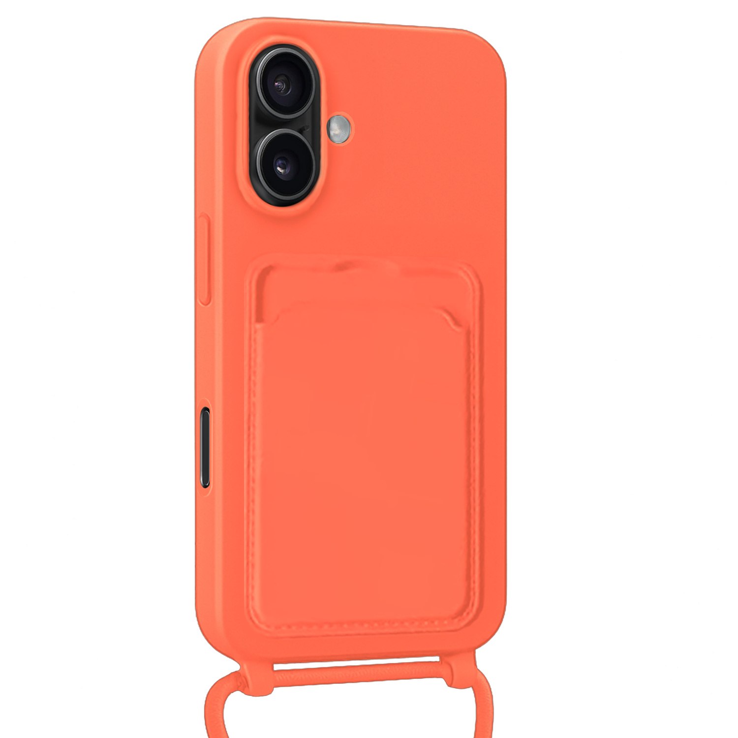 Nomfy Nomfy iPhone 17 Hoesje Pashouder met Koord - Papaya